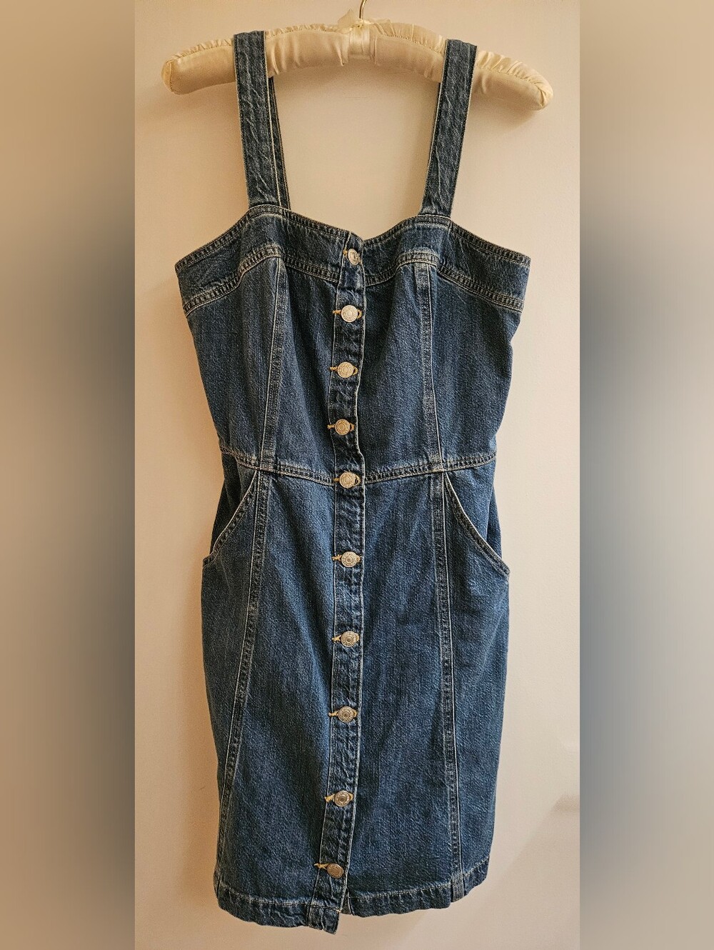 Levi's Drea Denim Sleeveless Mini Dress Women's Size Small, Medium Wash NWOT